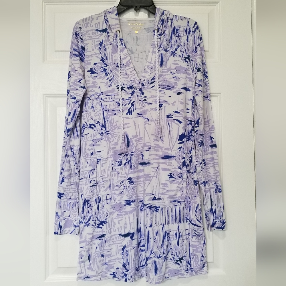 Lilly Pulitzer UPF 50 Ryile Cover Up Hoodied Dress - Picture 8 of 16